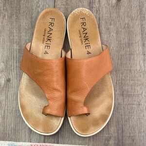 Women's Tan Leather Sandals - Frankie4 Footware